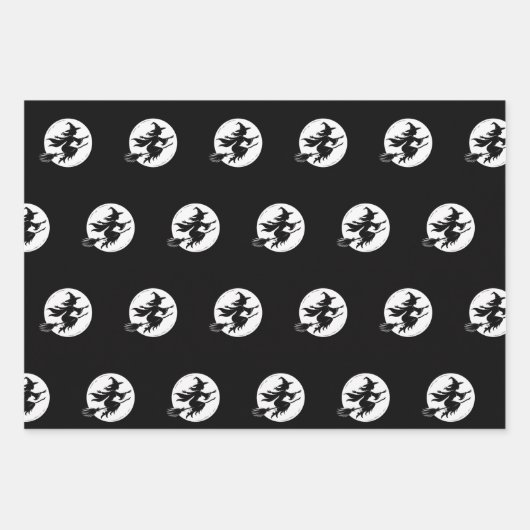 Halloween Witches, Fall Pumpkins, Autumn Geometric ラッピングペーパーシート (正面)