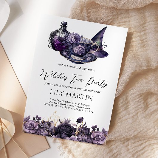 Halloween Witches Tea Party 招待状