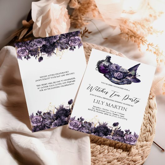 Halloween Witches Tea Party 招待状