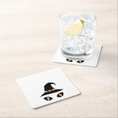 Halloween witchy cat スクエアペーパーコースター (インサイチュ)