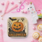 Halloween with a sensual collage technique ペーパープレート (パーティー)