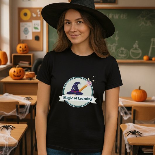 Halloween Wizard Hat & Wand Magic Teacher  Tシャツ