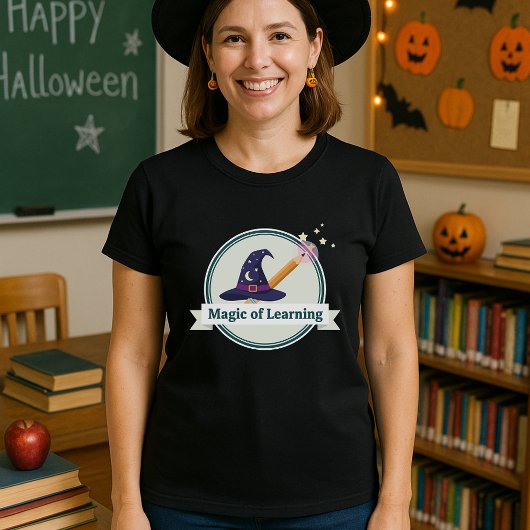 Halloween Wizard Hat & Wand Magic Teacher  Tシャツ