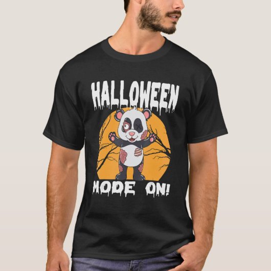 Halloween Zombie Animal Halloween Panda Tシャツ (正面)