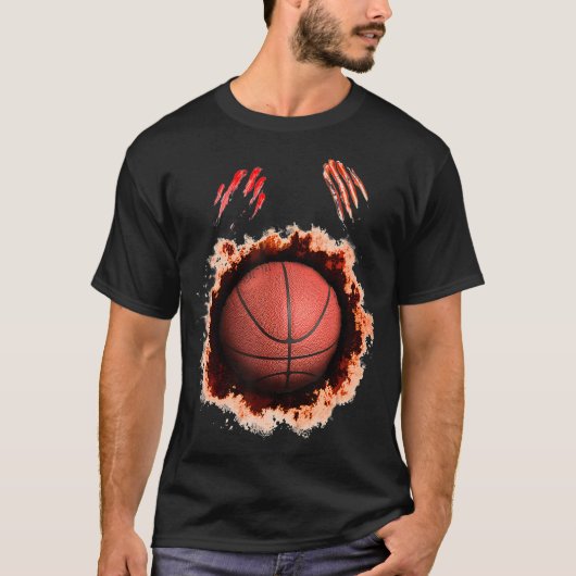 Halloween Zombie Basketball Player Basketball Tシャツ (正面)