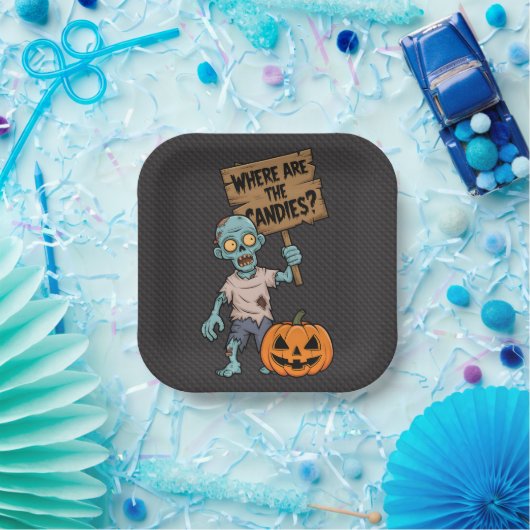 Halloween Zombie Cartoon et drôle ペーパープレート (パーティー)