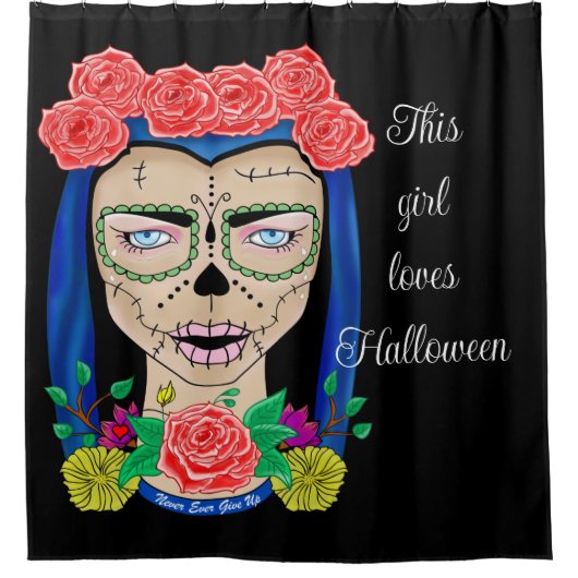 Halloween Zombie Cinco de Mayo シャワーカーテン (正面)