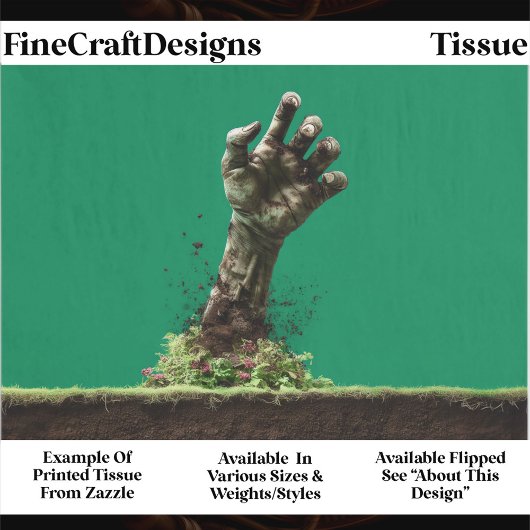 Halloween Zombie Hand From Grave ES4L Decoupage 薄葉紙