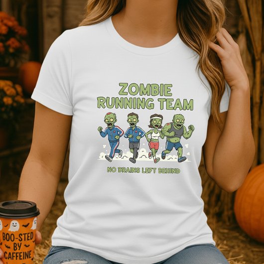 Halloween Zombie Running Team Tee; No Brains Left Tシャツ