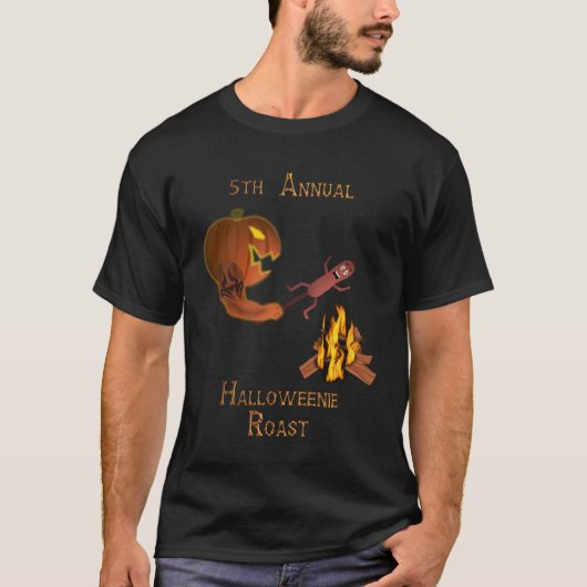 Halloweenieのロースト-暗いワイシャツ Tシャツ (正面)