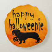 Halloweenieの幸せなダックスフント ラウンドクッション (裏面)