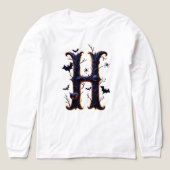 Halloween's Initial: The Spooky Letter H トライブレンドＴシャツ (デザイン正面)