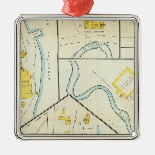 Hallowell、Kennebec郡およびメイン3 メタルオーナメント (正面)