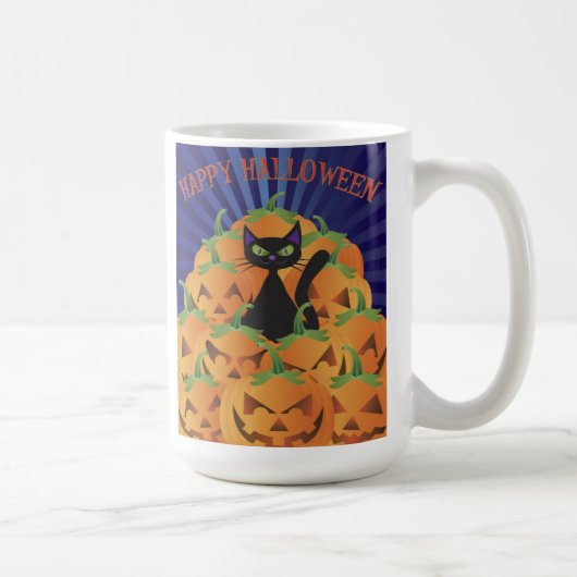 Hallowenの黒猫のマグ コーヒーマグカップ (右)