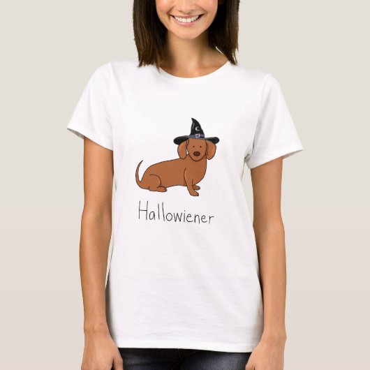 Hallowiener -ハロウィンのウインナー犬(ダックスフント) tシャツ (正面)
