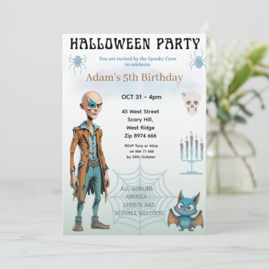 Hallowwen Birthday Party Invitation 招待状 (スタンド正面)