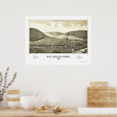 Hallstead, PAパノラママップ – 1887 ポスター (キッチン)