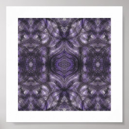 Hallways Abstract Dark Purple Black Watercolor Art ポスター