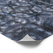 Hallways Blue Abstract Watercolor Art ポスター (角)