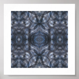 Hallways Blue Abstract Watercolor Art ポスター