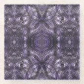 Hallways Dark Purple Abstract Watercolor Art ガラスコースター (正面)
