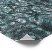 Hallways Green Abstract Watercolor Art ポスター (角)