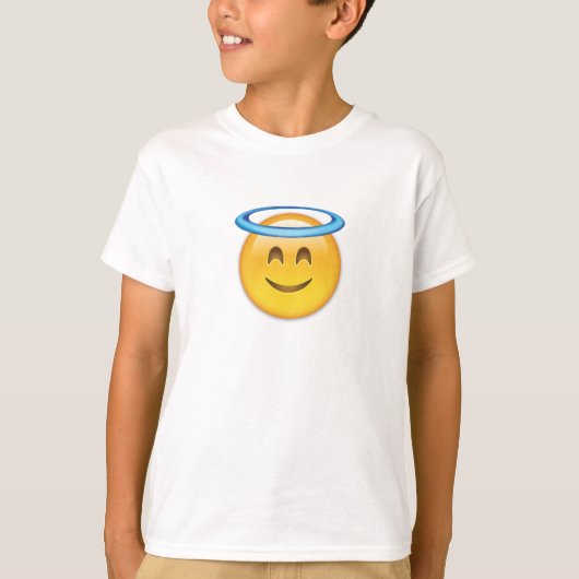 Halo Emojiの笑顔顔 Tシャツ (正面)
