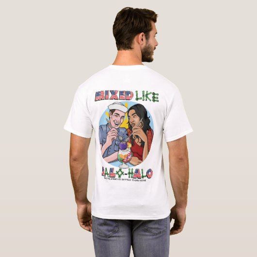Halo-Halo Tシャツのような混合 Tシャツ (裏面フル)