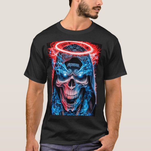 ​Halo Skull Drip Tシャツ (正面)