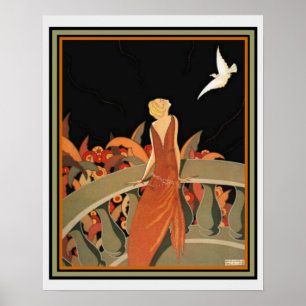 Halouze Ca 1925 16 x 20著「Le Messager」 ポスター