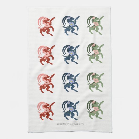 Hälsingebocken Kökshandduk - Lina RBG キッチンタオル (縦)
