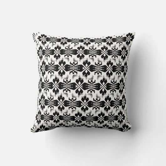 Hälsingemönster - Pillow - Schablon Ornament Black クッション (裏面)