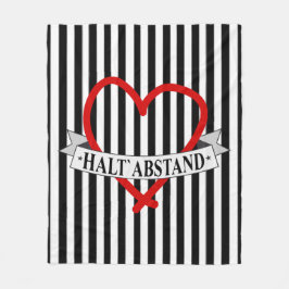 HALT ABSTAND mit Herz フリースブランケット