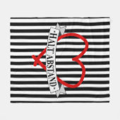 HALT ABSTAND mit Herz フリースブランケット (正面(横))