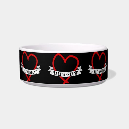 HALT ABSTAND mit Herz ボウル (右)