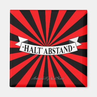 HALT ABSTAND mit Humor und Farbe マグネット