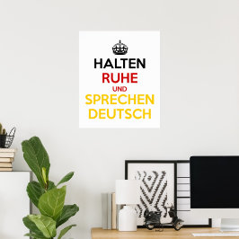 Halten Ruhe und Sprechen Deutsch ポスター