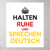 Halten Ruhe und Sprechen Deutsch ポスター (正面)
