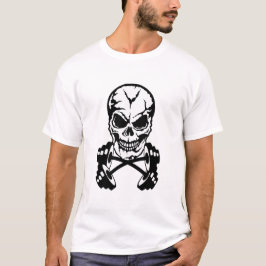 haltere musculation tete de mort bodybuilding skul tシャツ
