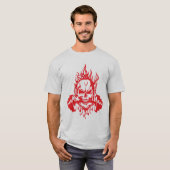 haltere_musculation_tete_mort_flamme_sang_goutte_s tシャツ (正面フル)