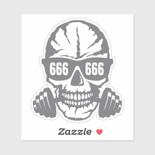 haltere tete de mort 666 musculation bodybuilding シール (シート)