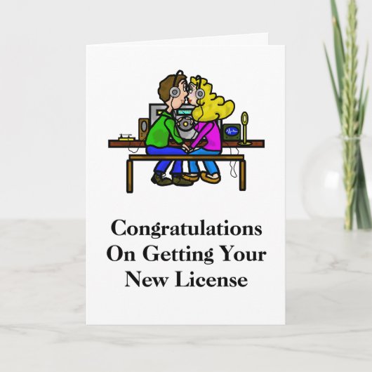 Hamラジオ夫婦の結婚または結婚カード カード (正面)