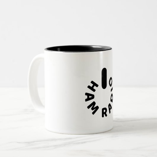 HAMラジオ搭載 ツートーンマグカップ (正面左)