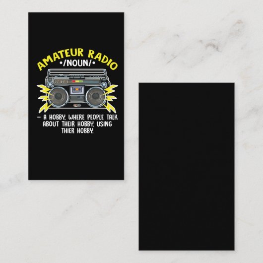 Ham無線おもしろいオペレータアマチュア無線定義 名刺 (正面/裏面)