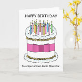 Ham無線事業者へのハッピーバースデー カード (黄色い花)