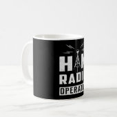 HAM無線周波オペレータアンテナアマチュアギフト コーヒーマグカップ (正面左)