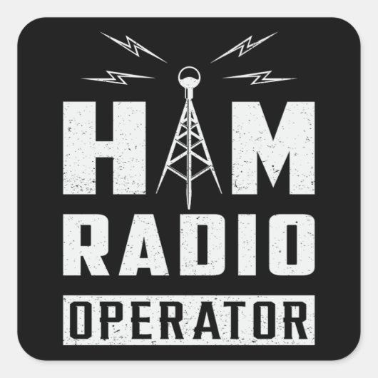 HAM無線周波オペレータアンテナアマチュアギフト スクエアシール (正面)