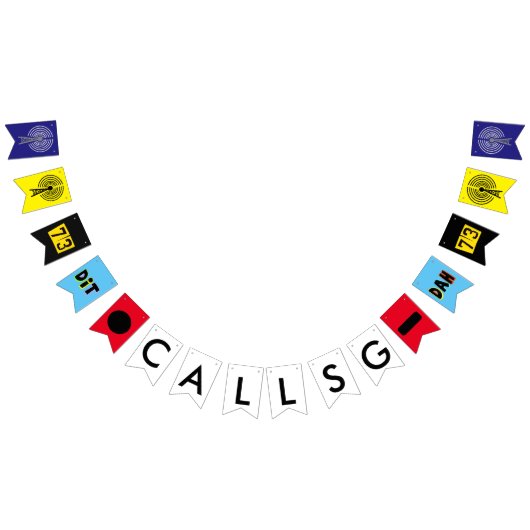 Ham無線呼び出しカスタマイズサインパーティーバナー バンティングフラッグ (全)