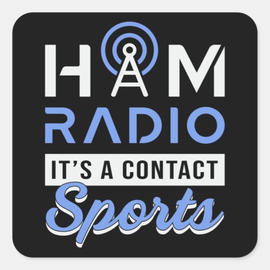 HAM無線操作者空中線アマチュアコードギフトアイディア スクエアシール (正面)