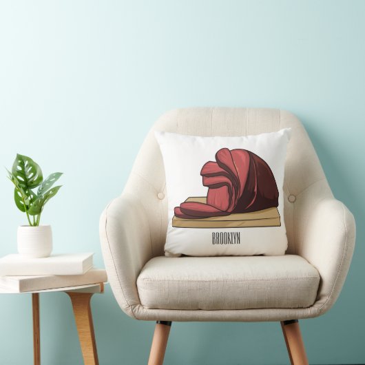 Ham cartoon illustration  クッション (椅子)